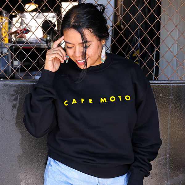 Cafe Moto Crewneck Sweatshirt Classic Black